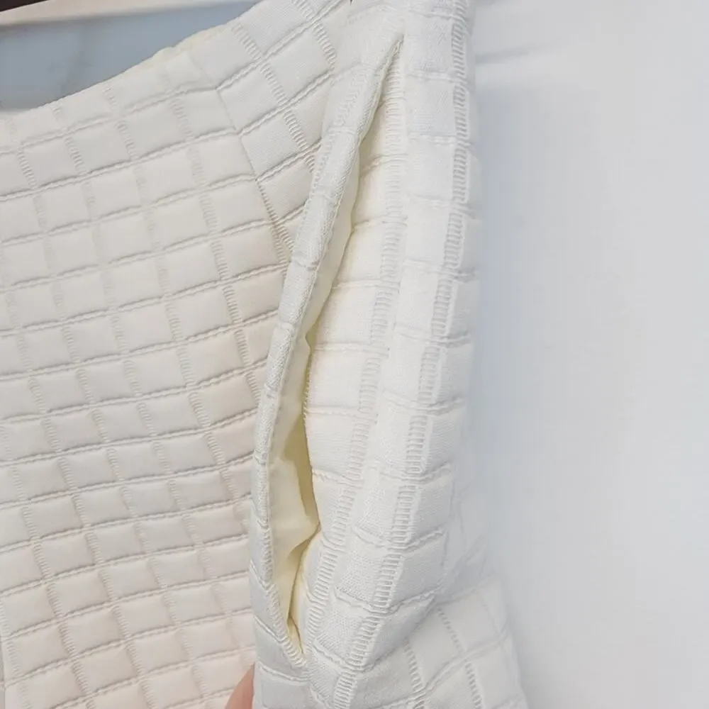 ASOS Womens Quilted Shorts Size 8 Ivory High Waist Pocket Chic City Stylish Posh - Picture 5 of 11